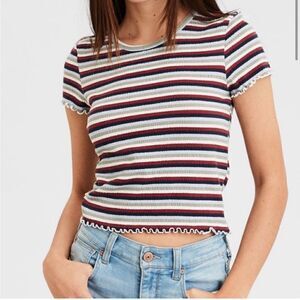 American Eagle striped baby tee size M